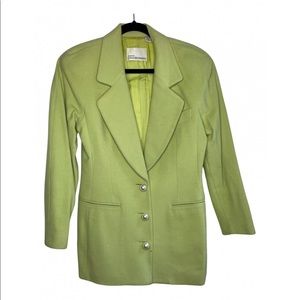 Vintage Lime Green Size 4 Dana Buchman Wool Suit Jacket